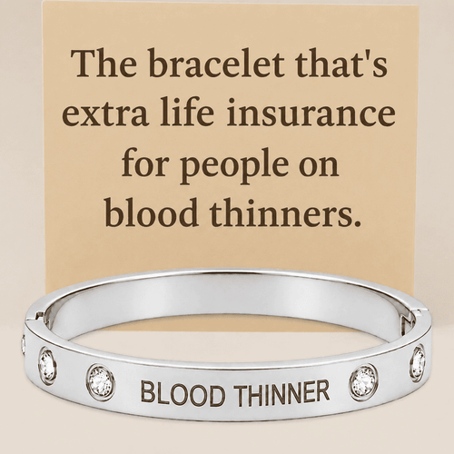Women's Bangle Blood Thinner Medical Alert Bracelet
