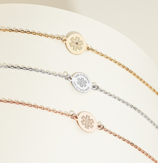 Woman's Custom Medical ID Bracelet