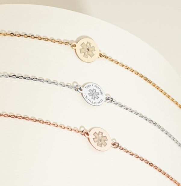 Woman's Custom Medical ID Bracelet