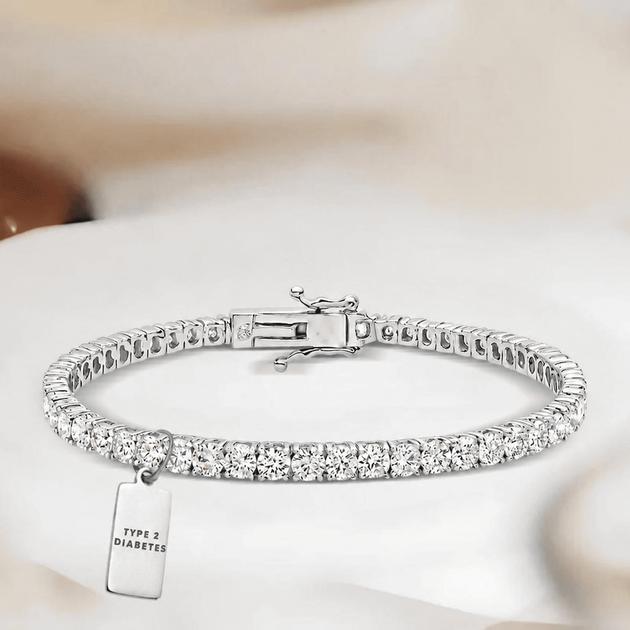 Women’s Tennis Plate Diabetes Medical Alert Bracelet