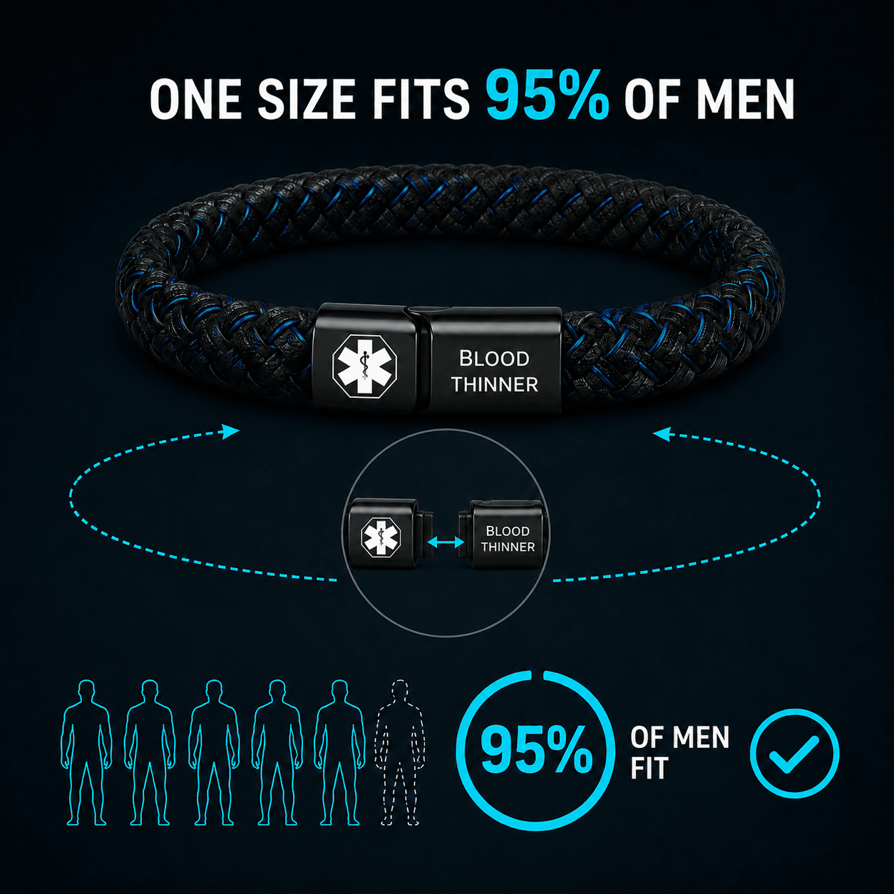My Medi Bracelet — Men’s (All Medical Conditions)