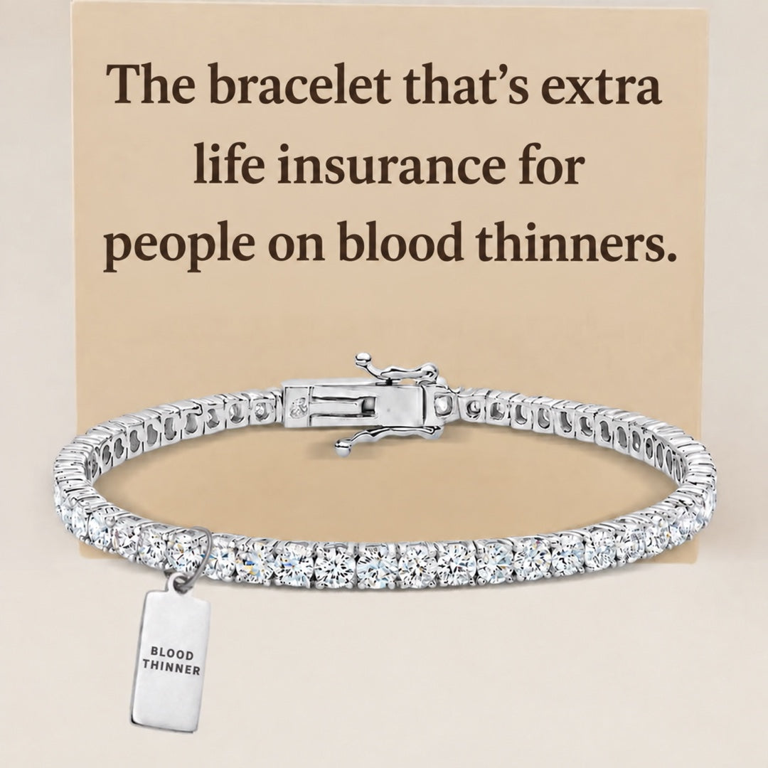 Women’s Tennis Plate Blood Thinner Medical Alert Bracelet