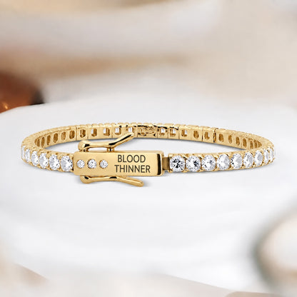 Women’s Tennis Engraving Blood Thinner Medical Alert Bracelet