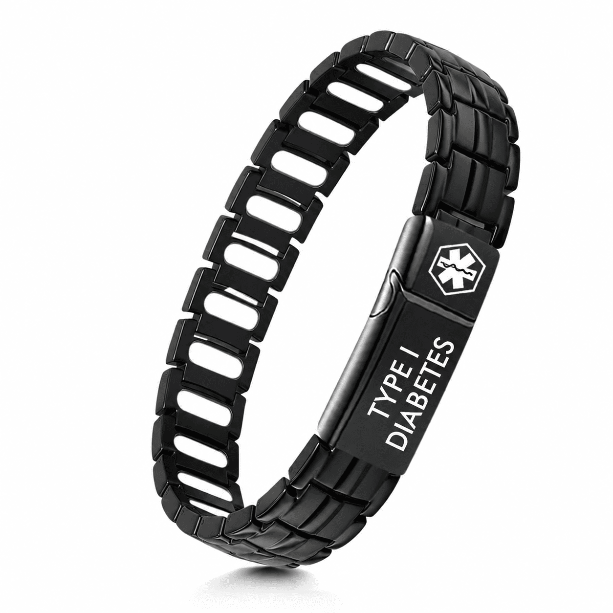 Men’s Titanium Diabetes Medical Alert Bracelet