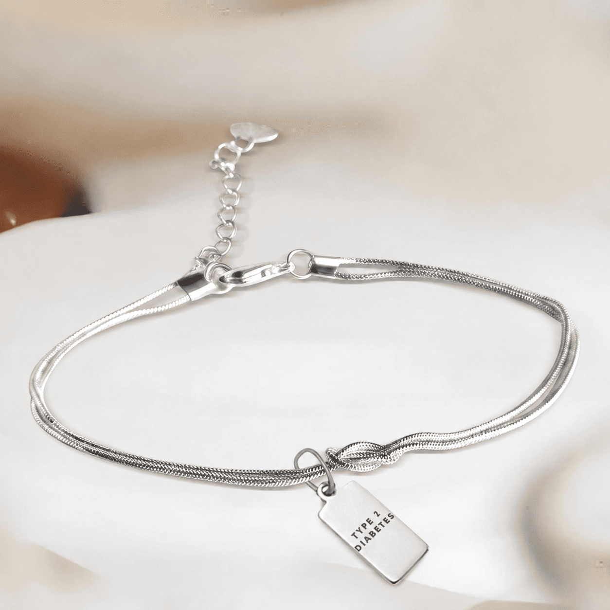 Women’s Forever Knot Diabetes Medical Alert Bracelet