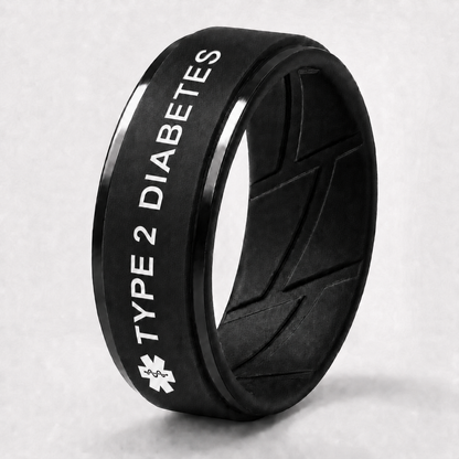 Men's Diabetes Medical Alert Ring